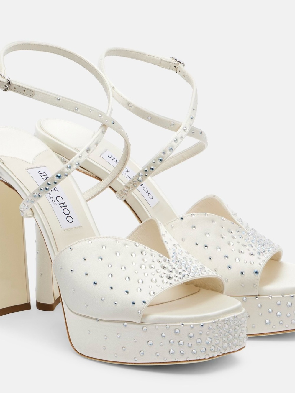 Jimmy Choo Karli embellished satin platform
